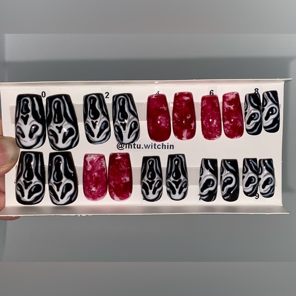Handmade press on nails. Halloween. 20 pc. - Picture 1 of 9